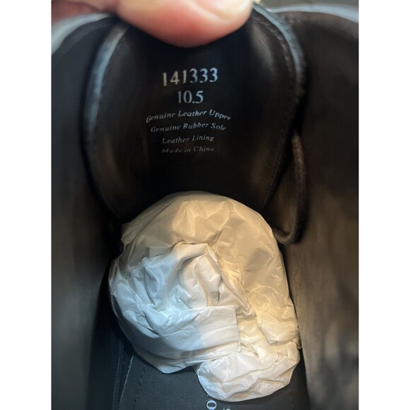 The Men's Store at Bloomingdale's Lace Up Cap Toe Boots Sz 11 Black Leather - Picture 5 of 6